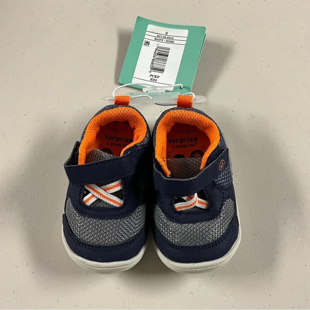 Stride Rite Navy and Orange Baby Shoes